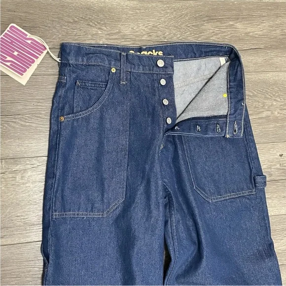 NWT MOTHER Jeans The Smoothie Carpenter Sneak Denim Jeans in Clean Your Plate - Picture 9 of 12
